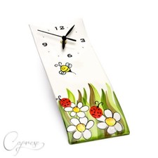 BASSANO Ceramica Orologio Parete Prato Motivo 31 CM Nuovo Da Italia Fatto a Mano