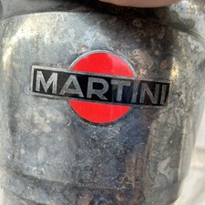 SECCHIELLO PORTA GHIACCIO METALLO ARGENTATO SMALTI MARTINI ITALIA OLD ICE BUCKET