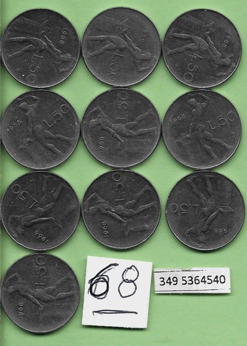 Lotto monete lire 50 - 10,