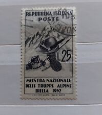 FRANCOBOLLO MOSTRA NAZIONALE DELLE TRUPPE ALPINE BIELLA 1952 REPUBBLICA ITALIA