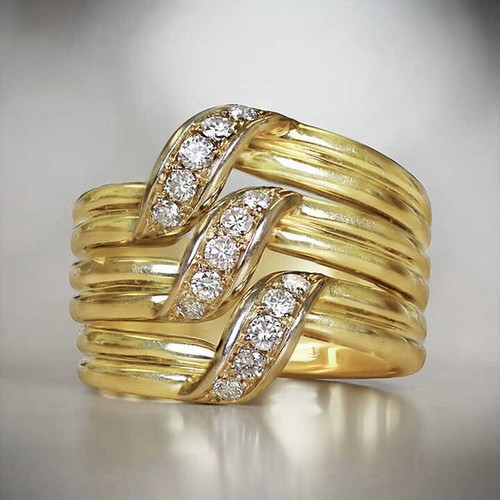 Anello placcato oro con - anello,