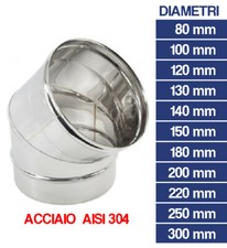 CURVA INOX APERTA GOMITO 45°
