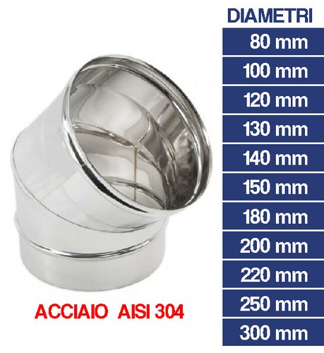 Curva inox aperta gomito - curva, 45°