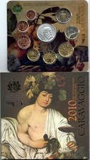 2010 SAN MARINO - Serie Divisionale FDC - CARAVAGGIO - con 5 € argento