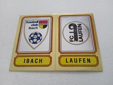 FIGURINA PANINI FOOTBALL 83 SVIZZERA BADGE IBACH/LAUFEN n 304 CON VELINA
