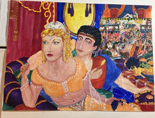 Large Painting Ancient Rome Scene Amateur Art Vintage 1960s Anthony Benson