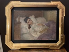 Dipinto “figura femminile a letto”  ULISSE CAPUTO (Salerno 1872 – Parigi 1948)