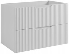 Armadio Armadietto Bagno Lavandino Lavabo Mobile Senza Pomelli 80 cm VENA Bianco