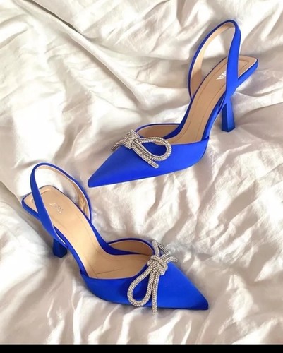 Tacchi zara blu satinato - zara,