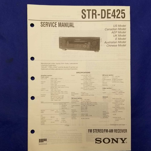 Sony str de425 manuale - sony,