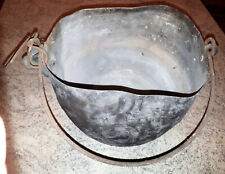 VECCHIA PENTOLA RURALE ALLUMINIO CON FULIGGINE RUSTICI TAVERNE CASCINE vintage 
