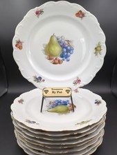 Schumann - Baviera 10 piatti 3/8" lotto di 9 frutti bacche pomodoro bordo oro