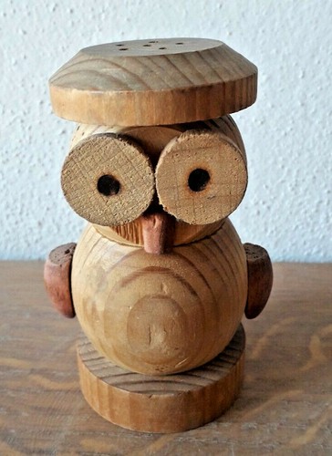 Gufo legno portasale - legno,
