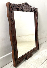 ANTICO SPECCHIO CORNICE LEGNO ORNATO INTAGLIATO LIBERTY FLOREALE INIZIO XX sec.