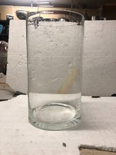 Grande Vaso Cristallo, Cilindrico Tondo H.35cm D.20cm Vetro