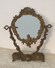 Specchio basculante da tavolo Psiche in bronzo