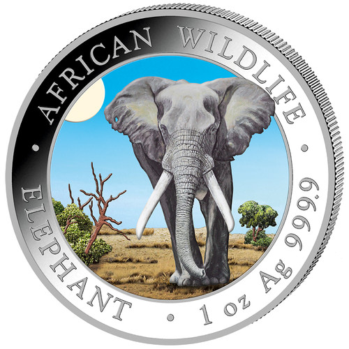 Moneta argento elefante fauna