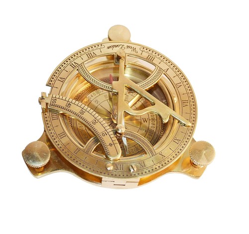 Bussola orologio meridiana - , in