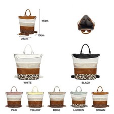 ZAINO DONNA City Shopper Borsa Hobo Bag Multicolore Borsa a tracolla Leo Print