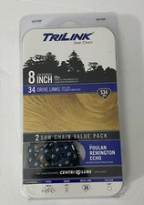 Catena per sega 8 pollici TriLink S34 sega ad asta 14334X2TLW Echo Remington Poulan confezione da 2  