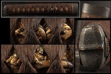 TSUKA Manico Hilsa Fuchi Kashira Menuki Spada Katana Giapponese Raccordo Edo Antico