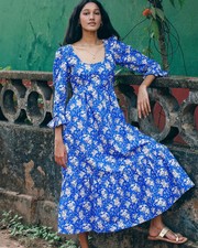 Abito Rosa City Prints Blu