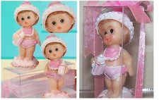 BOMBONIERA BATTESIMO BIMBA con BIBERON ROSA e SCATOLA REGALO TRASPARENTE QG04