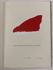 Emilio Isgrò 1992 "Natività" con dedica, cartellina originale.