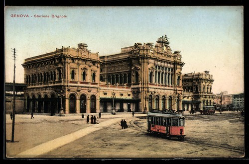 Cartolina genova stazione - cartolina,
