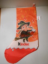 KINDER FERRERO: CALZA BEFANA IN SETA SU SFONDO ARANCIONE
