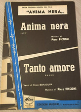 SPARTITO MUSICALE DA COLLEZIONE 1962 ANIMA NERA TANTO AMORE PIERO PICCIONI