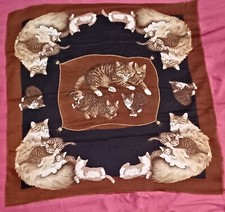 Foulard Vintage Sergio Tacchini con Gatti... Nuovo!