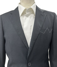 ABITO UOMO GRIGIO SCURO 54 SLIM FIT DROP 7 LANA TASMANIA 120S AUTUNNO INVERNO