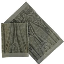 ROBERTO CAVALLI HOME SET SPUGNE 2 PEZZI "DECO GREY" PURO COTONE