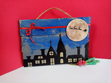 Quadretto in legno dipinto a mano. Addobbo casa Natale, Decorazione natalizi