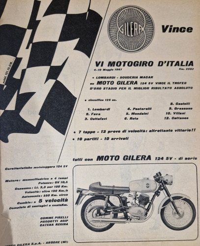 Moto gilera 124 - 124, 5v