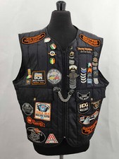 Gilet iconico Harley Davidson con toppe e spille unico nel suo genere!!! Taglia L/XL