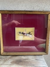 LITOGRAFIA ARGENTO DORATA-CARRO CON I BUOI