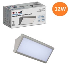 V-TAC VT-8054 PLAFONIERA LAMPADA LED DA MURO 12W APPLIQUE PARETE ESTERNO IP65