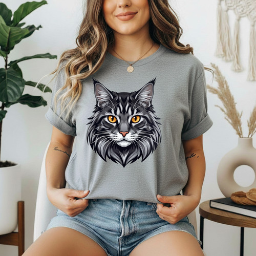 Shirt viso gatto maine - maine, coon