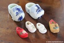 SEI ZOCCOLI IN CERAMICA E LEGNO DA COLLEZIONE  SIX VINTAGE MINIATURE SHOES CLOGS