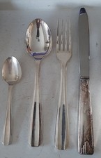 Antico Servizio posate Da 11-  Argento Sheffield 3,200 Kg Punzone M.F. 84