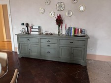 BANCONE  CREDENZA SU MISURA IN LEGNO ANTICO DI RECUPERO SU MISURA