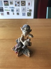 Statuetta Pixies Folletto Elfo Foglia Bocca Decorazione Pixie Statue Collezione