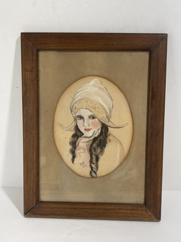 1912 antique portrait painting - 1912,