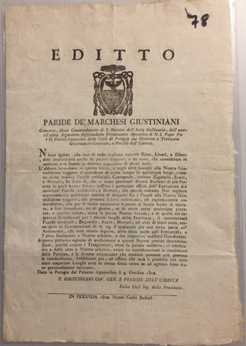 Manifesto perugia 1802 - manifesto,