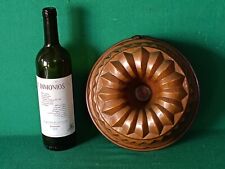 ANTICA VECCHIA GRANDE FORMA IN RAME BUDINO BUDINIERA FORMELLA DOLCI STAMPO. CM34