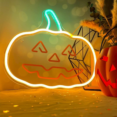 Neon led halloween zucca - led,
