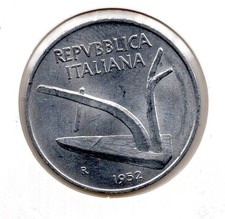 1952-R Italy 10 Lire (2125)