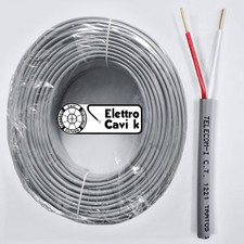 CAVO TELEFONICO DOPPINO DA ESTERNO TELECOM 1221 1x2x1 ROSSO BIANCO ADSL 20 MT